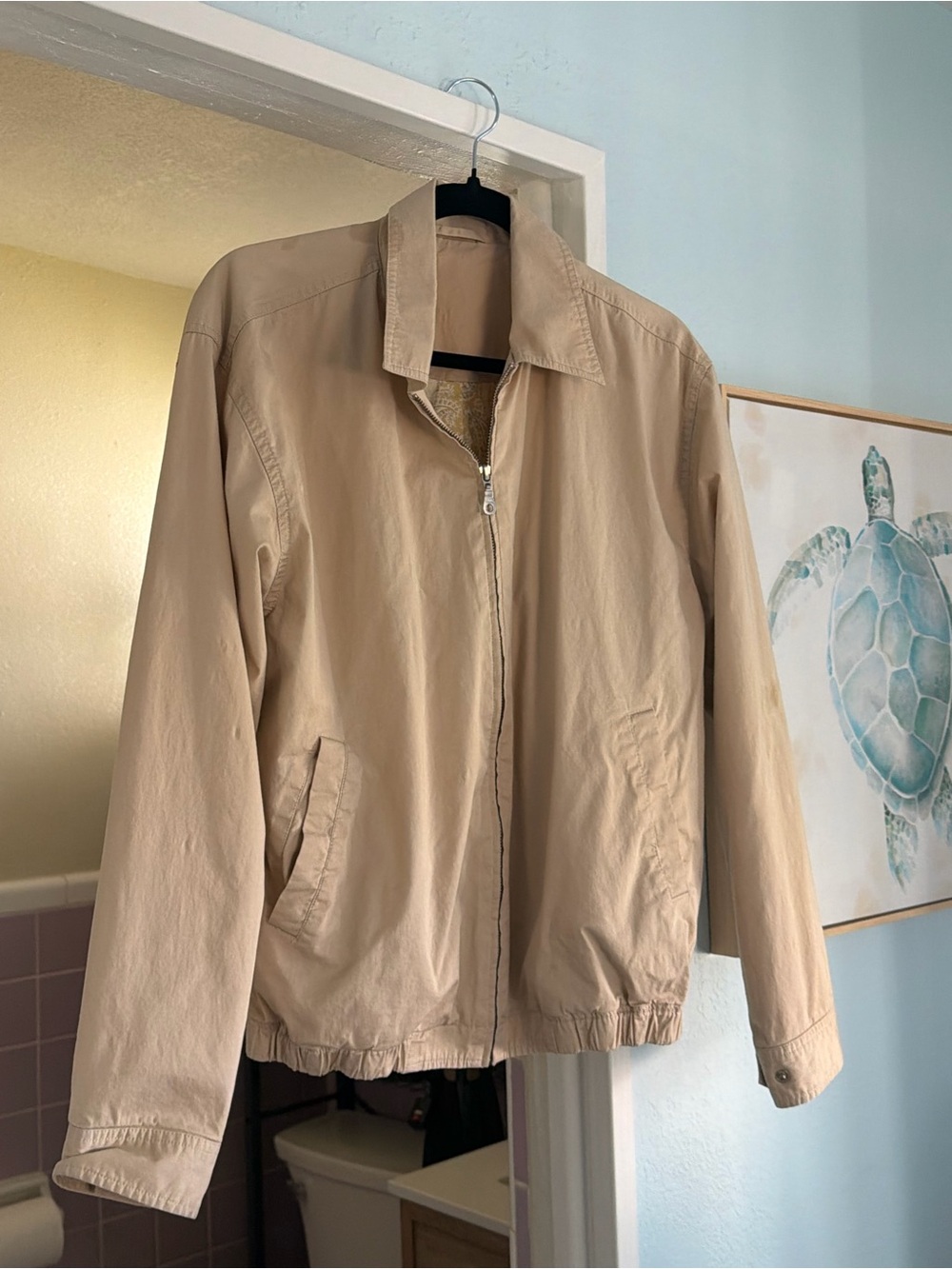 Beige Women's Bomber Jacket - Classic Zip Front